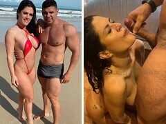 Morena fodendo no banho e ganhando leitinho na cara