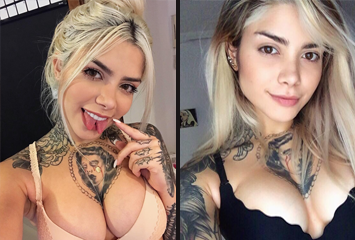 Novinha loira tatuada pelada caiu na net toda gostosa