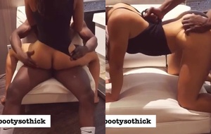 Modelo do Instagram empina o rabo enorme e fode com negão até gozar alto