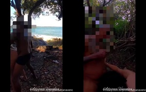 Negão fogoso devorando a esposa do amigo na mata com muito tesão