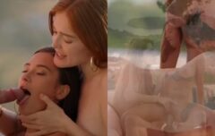 Pauzudo mete gostoso em duas lésbicas safadas em cena quente de suruba