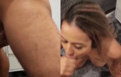Morena safada engolindo rola com garganta profunda e levando gozada na cara