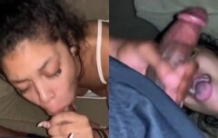 Pretinha safada fazendo garganta profunda e engolindo toda a porra quente