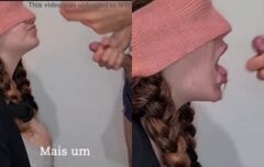 Fez teste do sabor com a priminha inocente que abocanhou a piroca e mamou gostoso em um vídeo amador